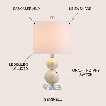 Bailey 19" Seashell LED Table Lamp - JONATHAN Y